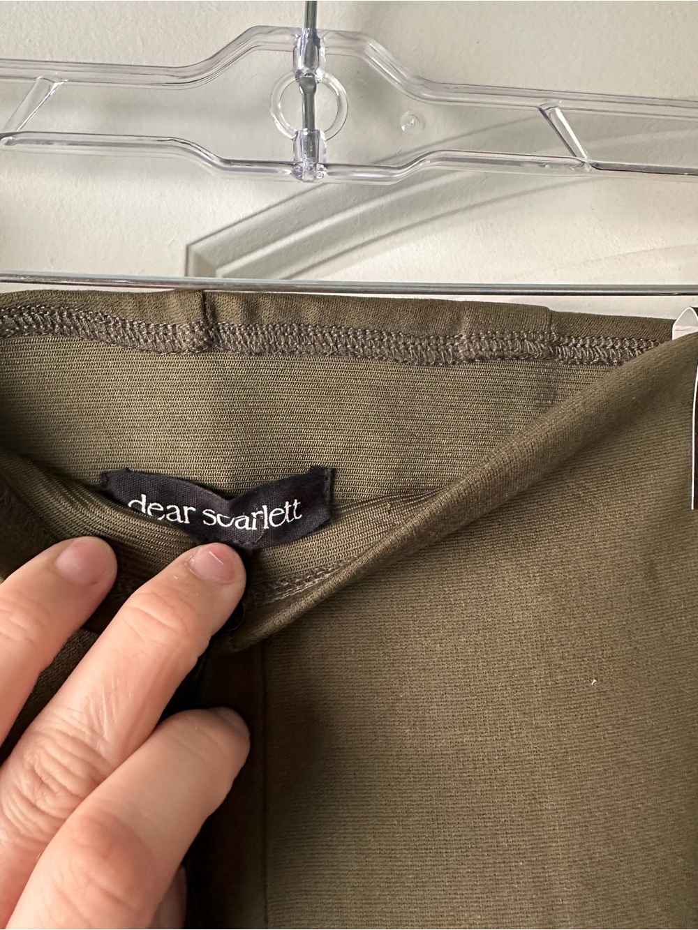 Dear Scarlett Olive Green Boot-Cut Pants with Button Detail - Picture 6 of 10
